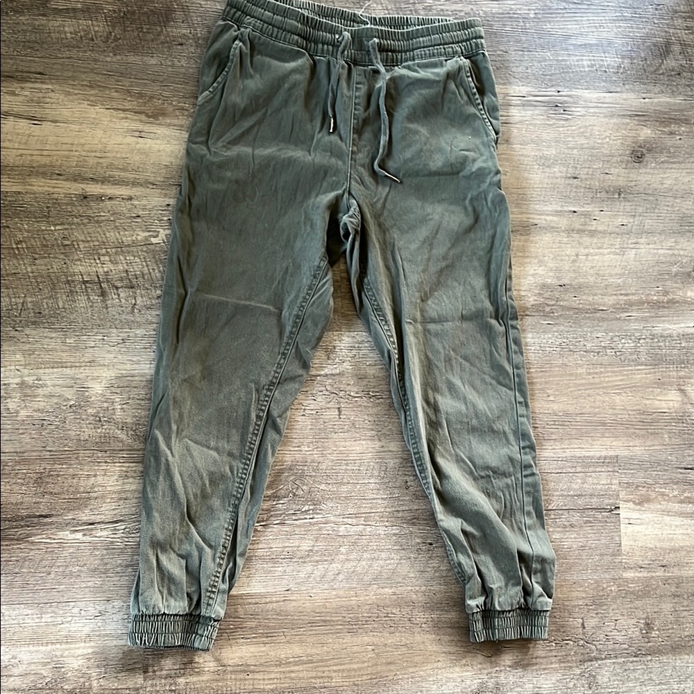 Thread & Supply Green Joggers with Adjustable Cuffs